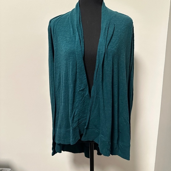 *LUCY* Dk. Green Long Sleeve Open-Front Cardigan Sweater Size Medium - Picture 1 of 7